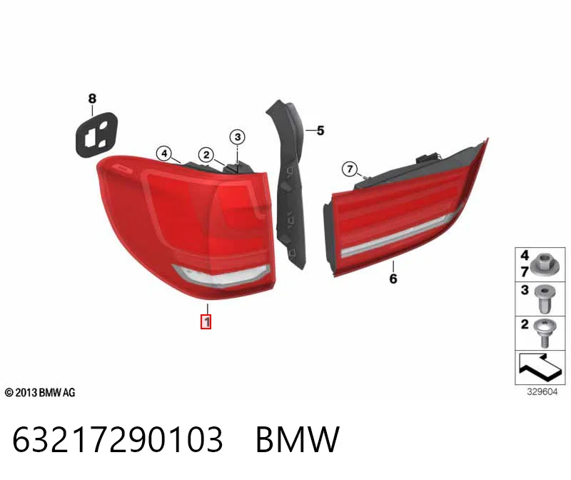 63217290103 BMW Задній лівий зовнішній ліхтар