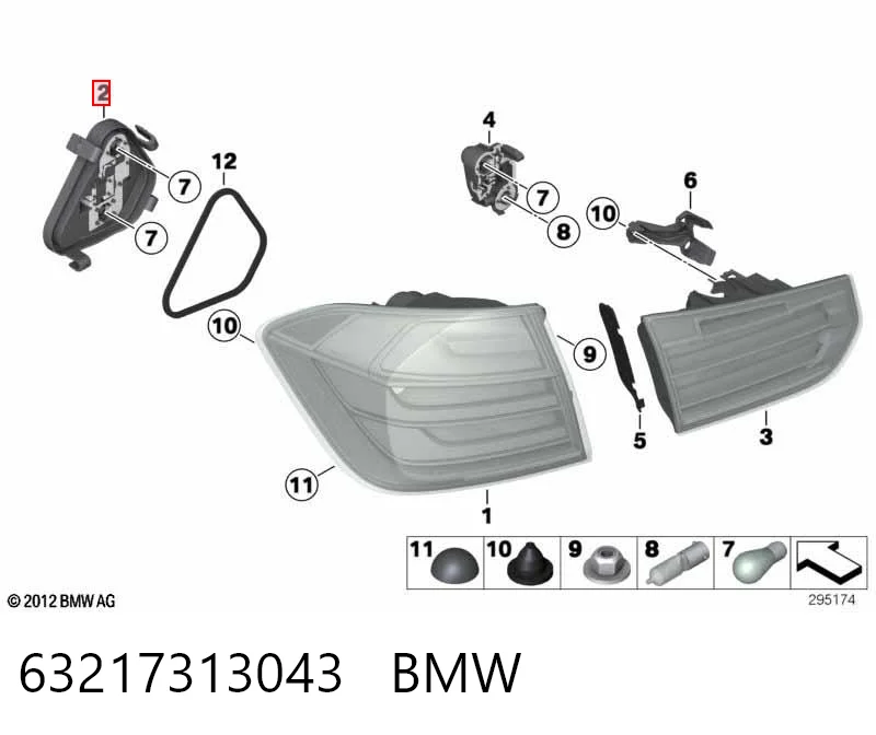 63217313043 BMW Плата заднього ліхтаря, контактна