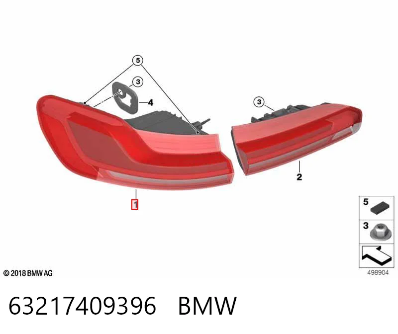 63217409396 BMW Задній правий зовнішній ліхтар