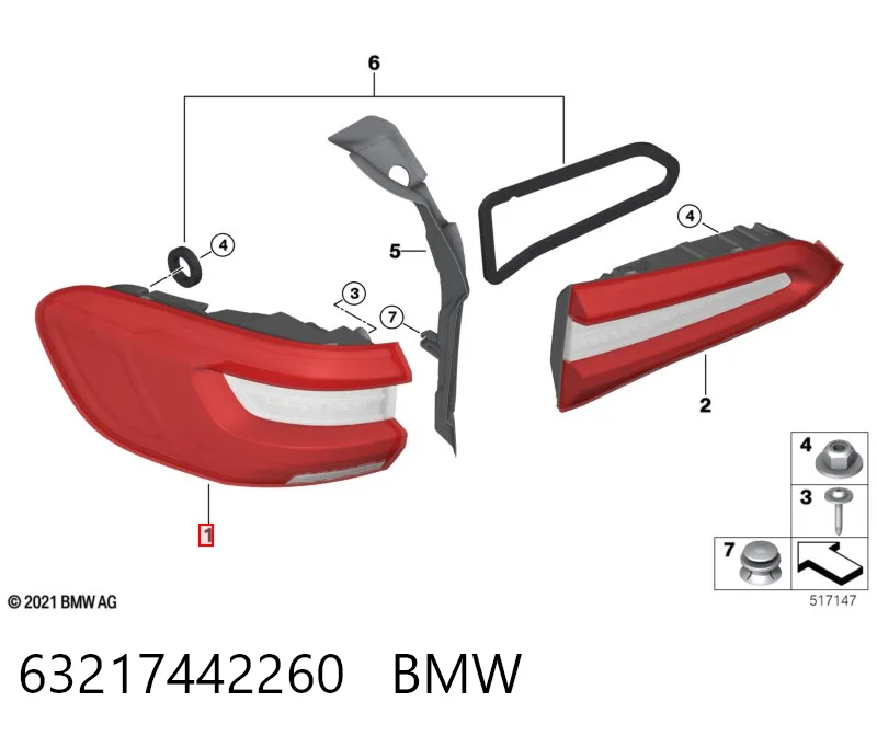 63217442260 BMW Фара задня права зовнішня
