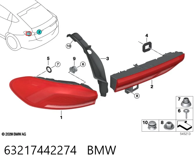 63217442274 BMW Фара задня права зовнішня