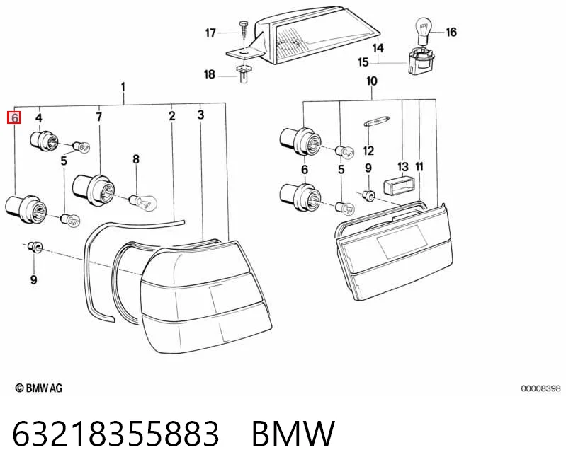 63218355883 BMW Цоколь (патрон) заднього ліхтаря