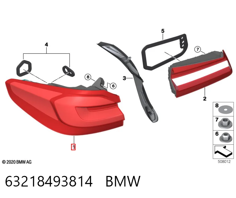 63218493814 BMW Фара задня права зовнішня