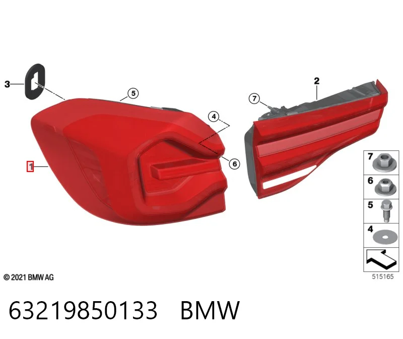 63219850133 BMW Задній лівий зовнішній ліхтар