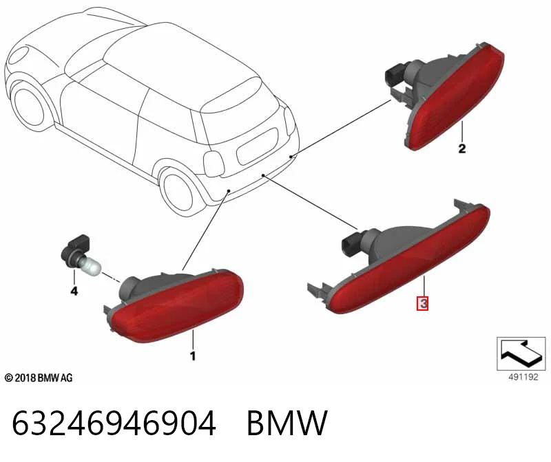 63246946904 BMW Фара задня