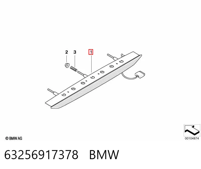 63256917378 BMW Стоп-сигнал заднього скла