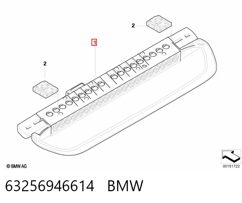 63256946614 BMW Стоп-сигнал заднього скла