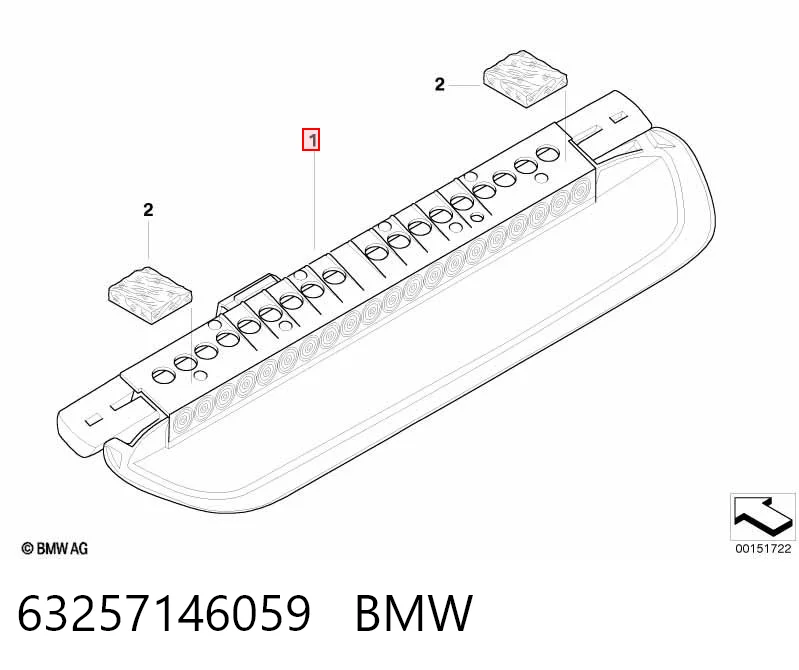 63257146059 BMW Стоп-сигнал заднього скла