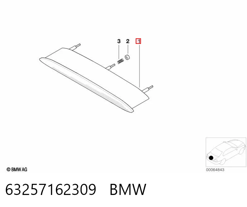 63257162309 BMW Стоп-сигнал заднього скла