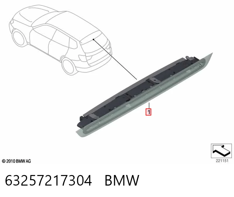 63257217304 BMW Стоп-сигнал заднього скла