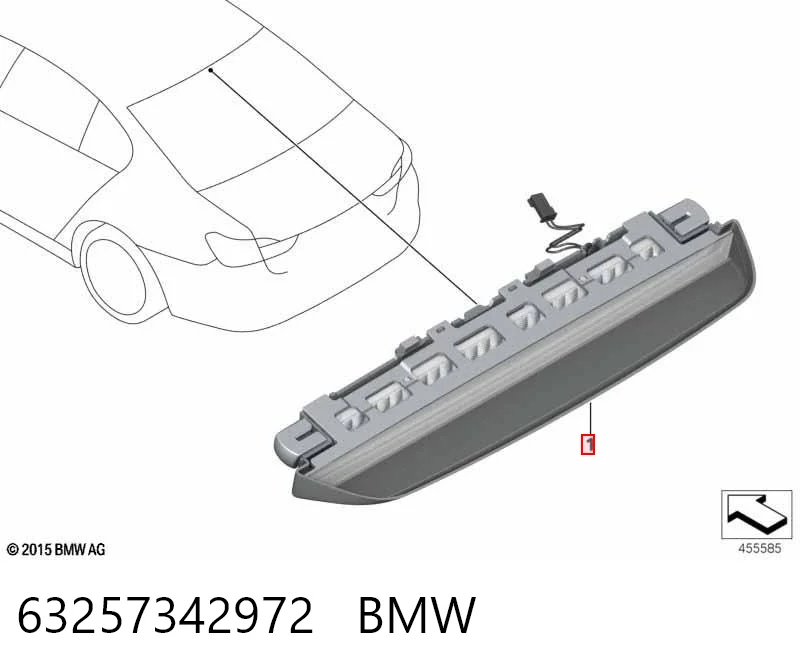 63257342972 BMW Стоп-сигнал заднього скла