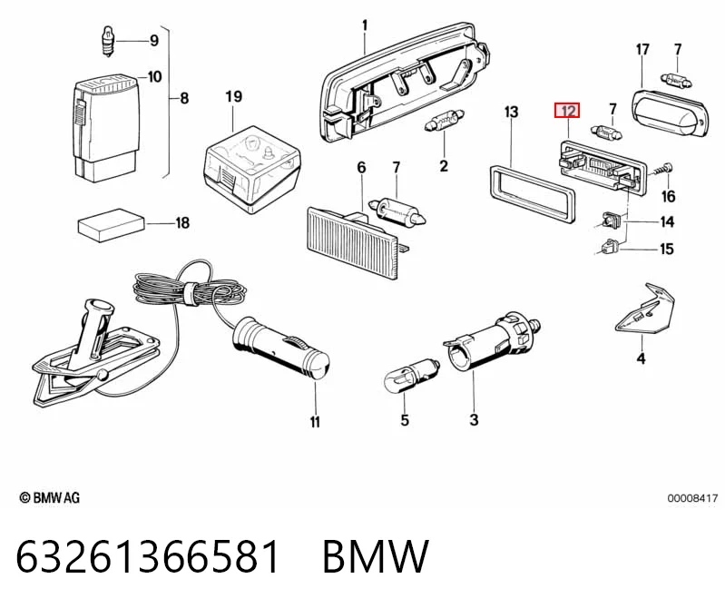 Купити 95963161900 Porsche Ліхтар підсвічування заднього номерного знака
