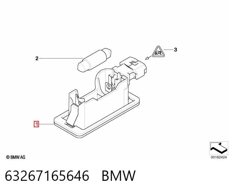 63267165646 BMW Ліхтар освітлення номерного знака