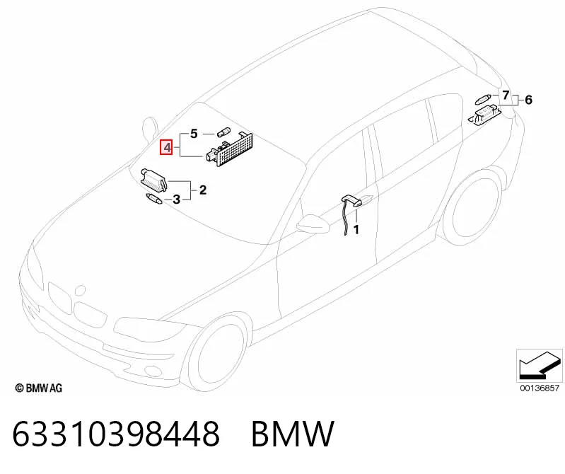 6902911 BMW Лампочка освітлення салону