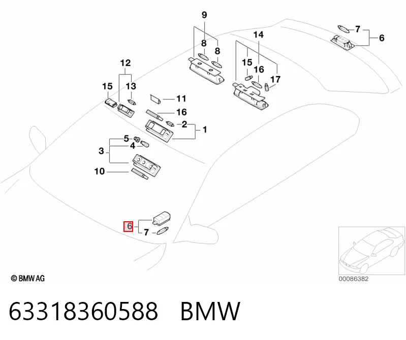63318360588 BMW Плафони внутрішнього освітлення