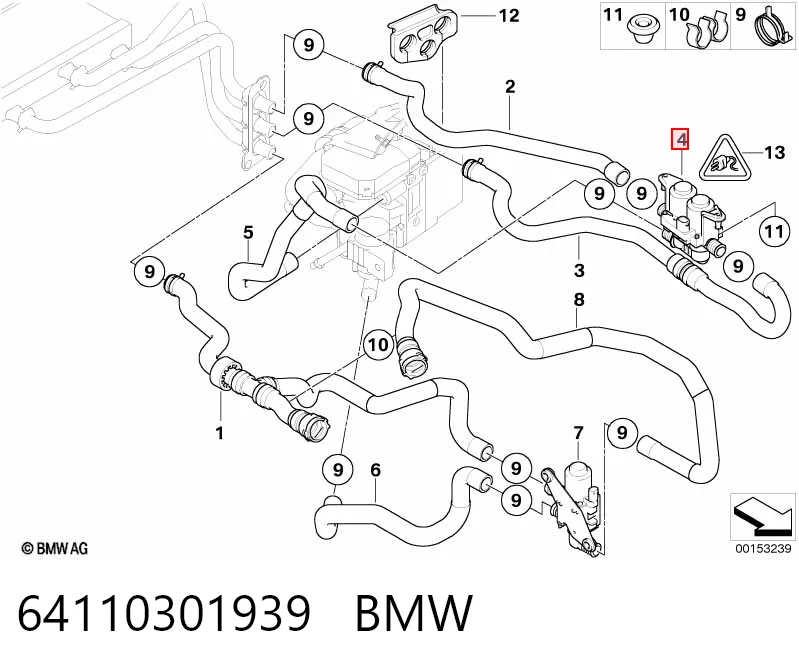 64110301939 BMW Кран пічки (обігрівача)