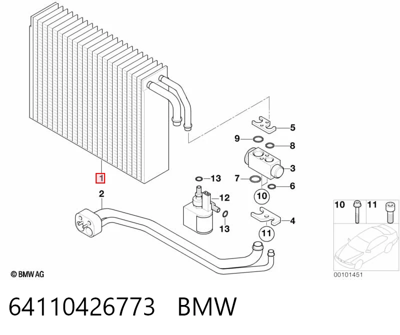  Випаровувач кондиціонера BMW 7 