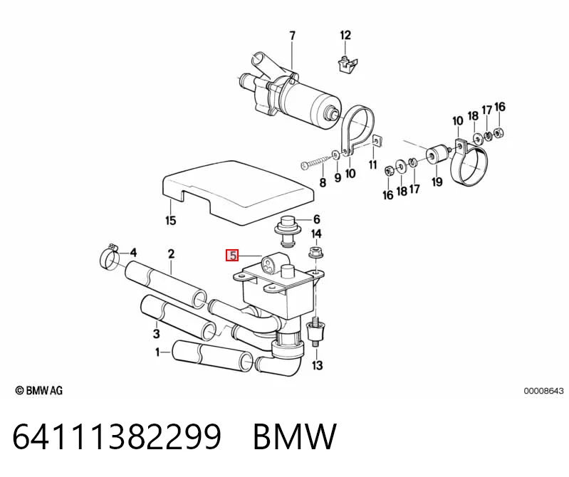 64111382299 BMW Кран пічки (обігрівача)