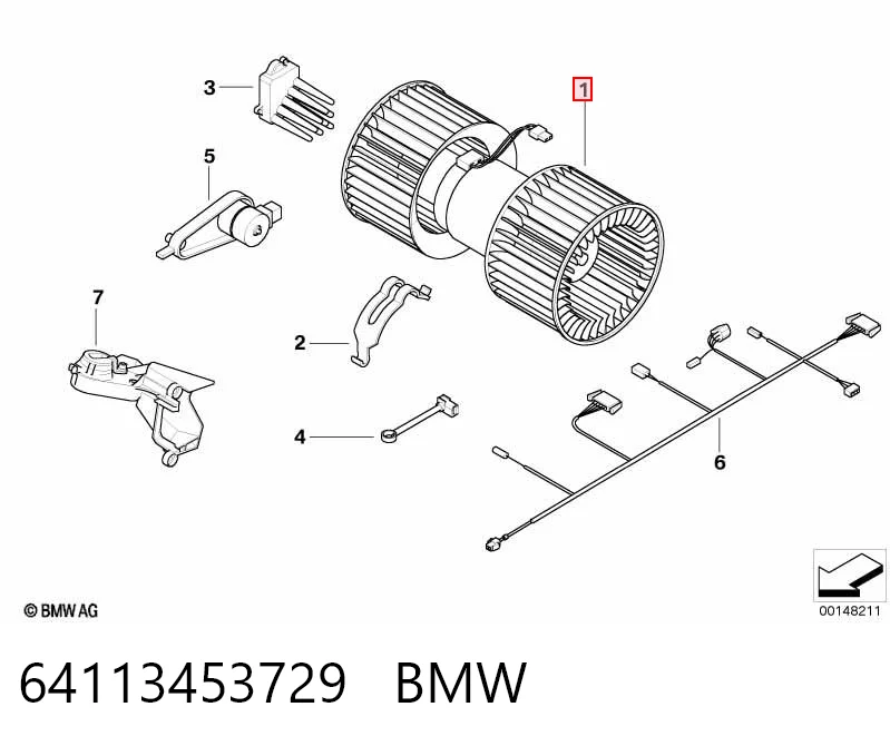 64113453729 BMW Електромотор пічки