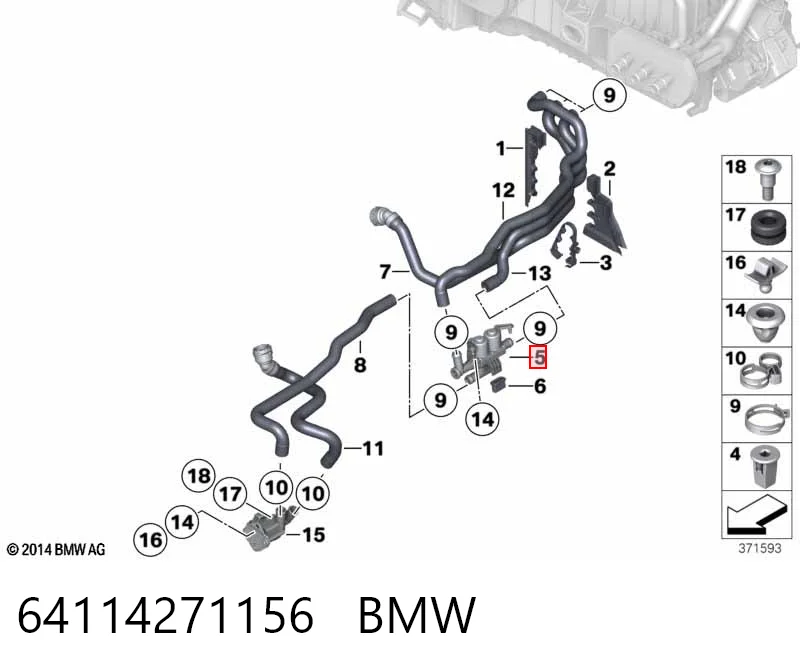 64114271156 BMW Кран пічки (обігрівача)