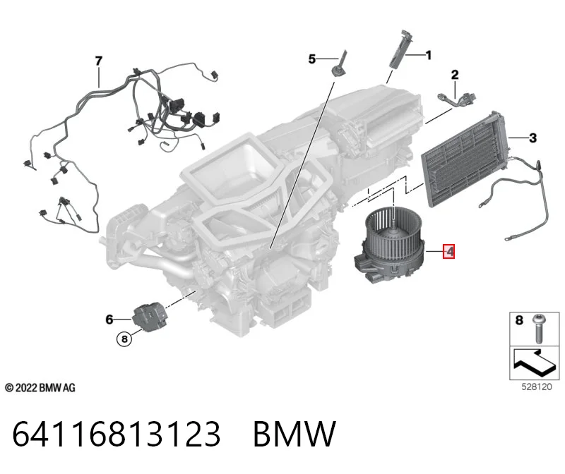 Двигун вентилятора пічки (обігрівача салону) BMW 5 седан (G30, F90) (2016 - 2026) ціна, від 76.53 USD