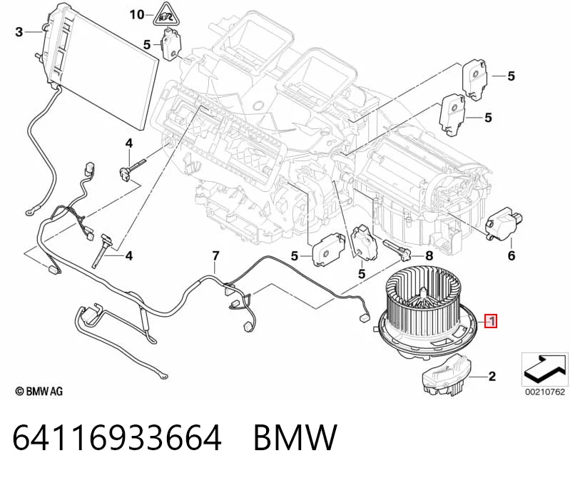 64116933664 BMW Електромотор пічки