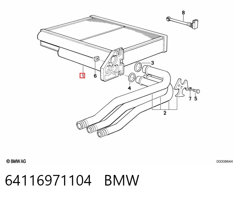 1388170 BMW Радіатор опалювача салону