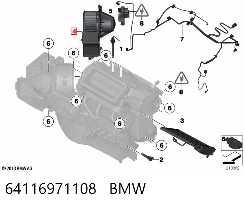 64116971108 BMW Електромотор пічки