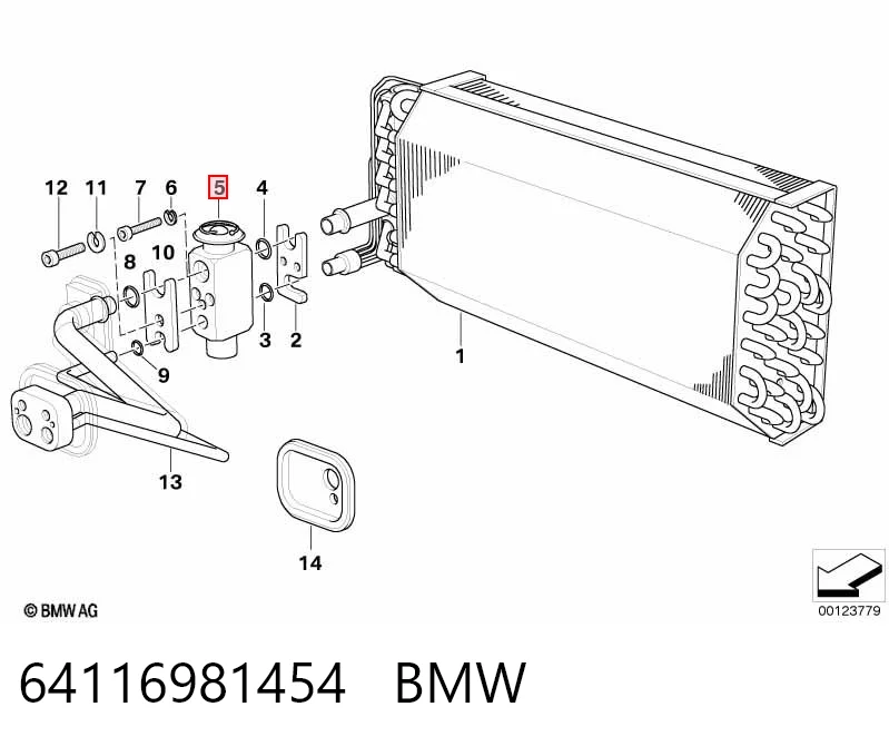 64116981454 BMW Клапан TRV, кондиціонера