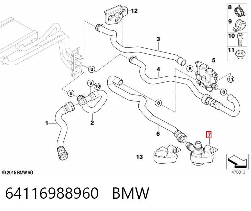 64116988960 BMW Водяний насос охолодження електро додатковий