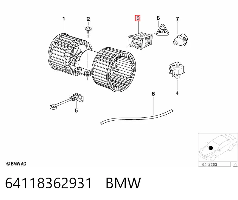64118362931 BMW Регулятор оборотів пічки