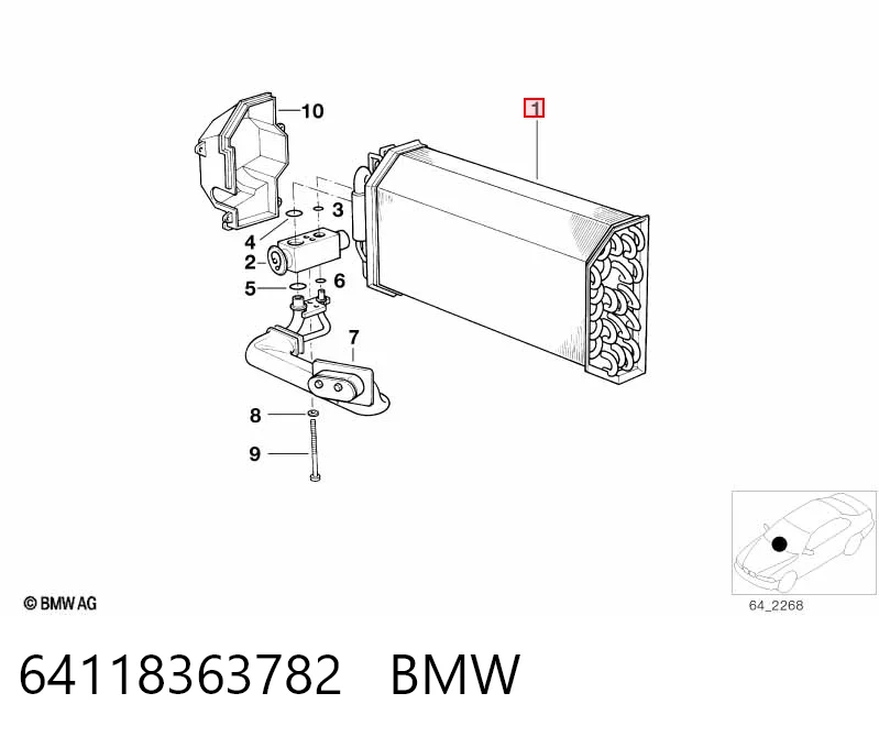  Випаровувач кондиціонера BMW 5 