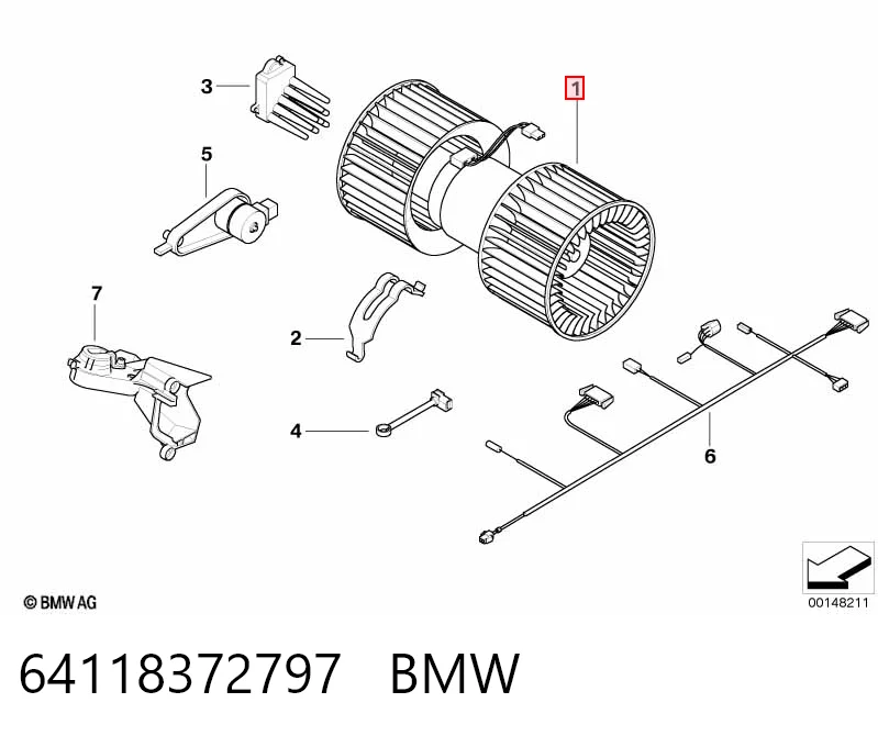 64118372797 BMW Електромотор пічки