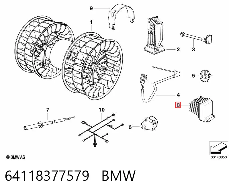 64118377579 BMW Регулятор оборотів пічки