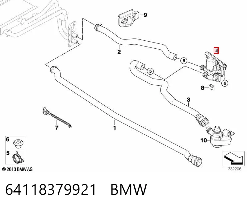 64118379921 BMW Кран пічки (обігрівача)