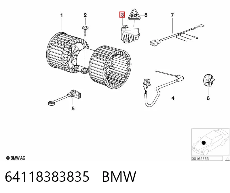 64118383835 BMW Регулятор оборотів пічки