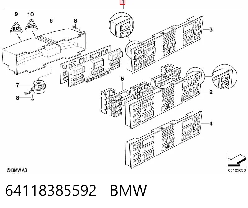 Механізм управління кондиціонером на BMW 7  E38