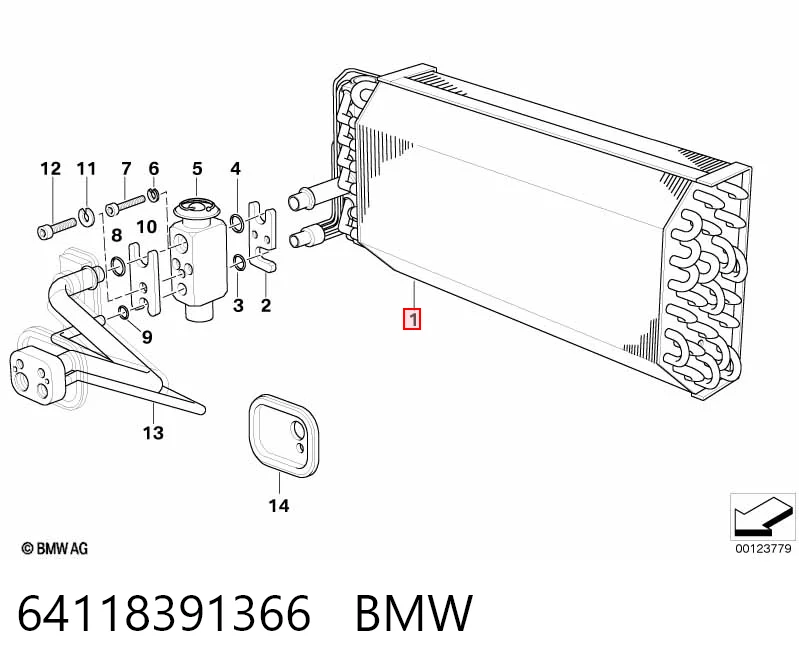 Випаровувач кондиціонера BMW 7 седан (E38) (1994 - 2001) ціна, від 7.28 USD