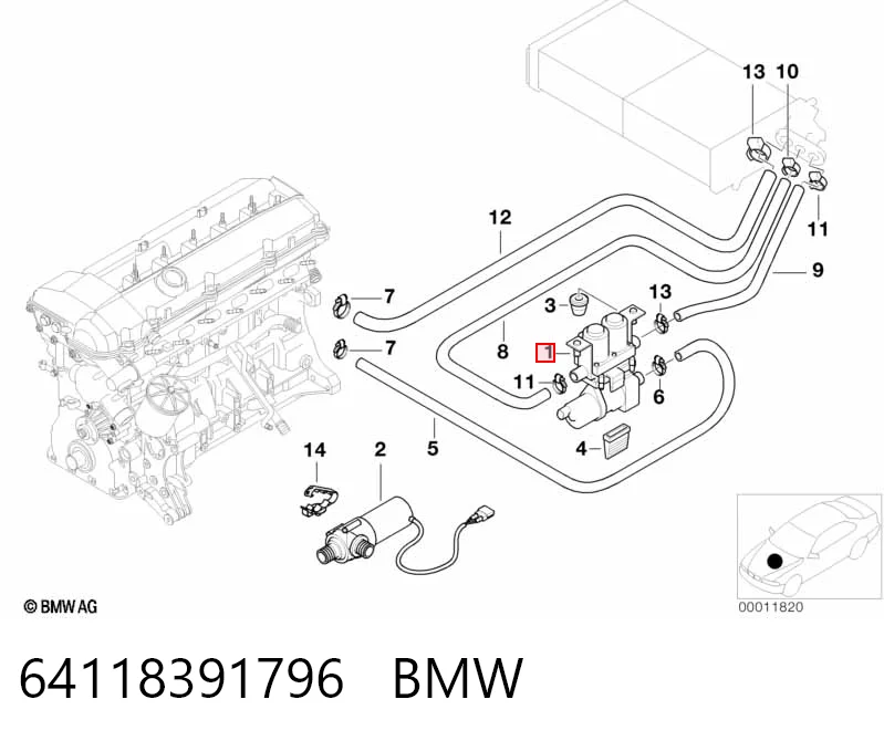 Кран обігрівача BMW 7 