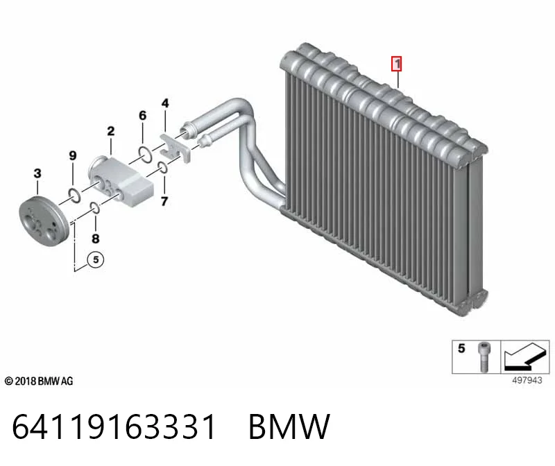 64119163331 BMW Охолоджувач повітря