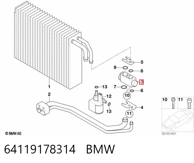 64119178314 BMW Клапан розширювальний