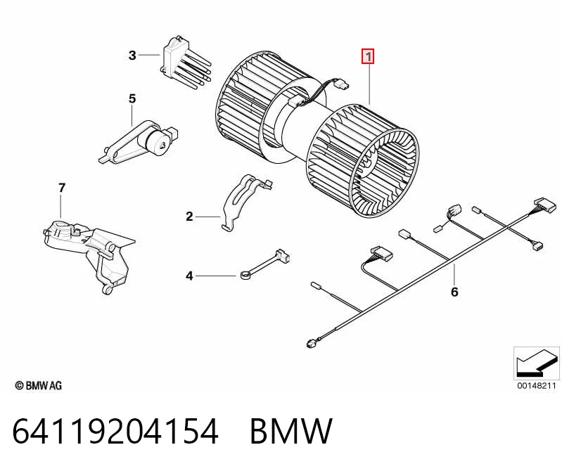 64119204154 BMW Електромотор пічки