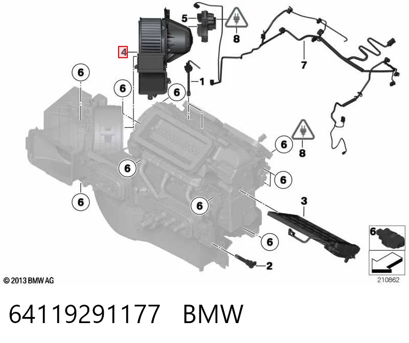 64119291177 BMW Електромотор пічки
