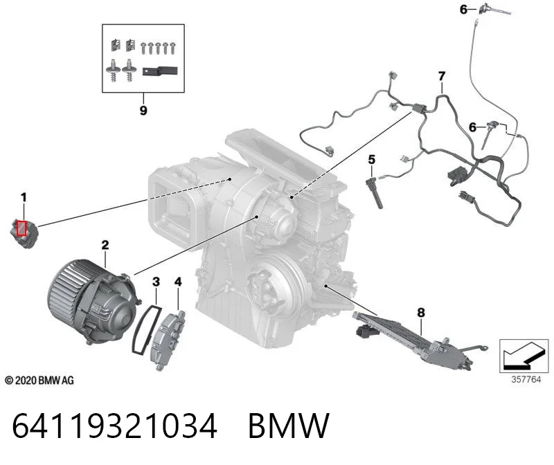 64119321034 BMW Мотор заслінки печі