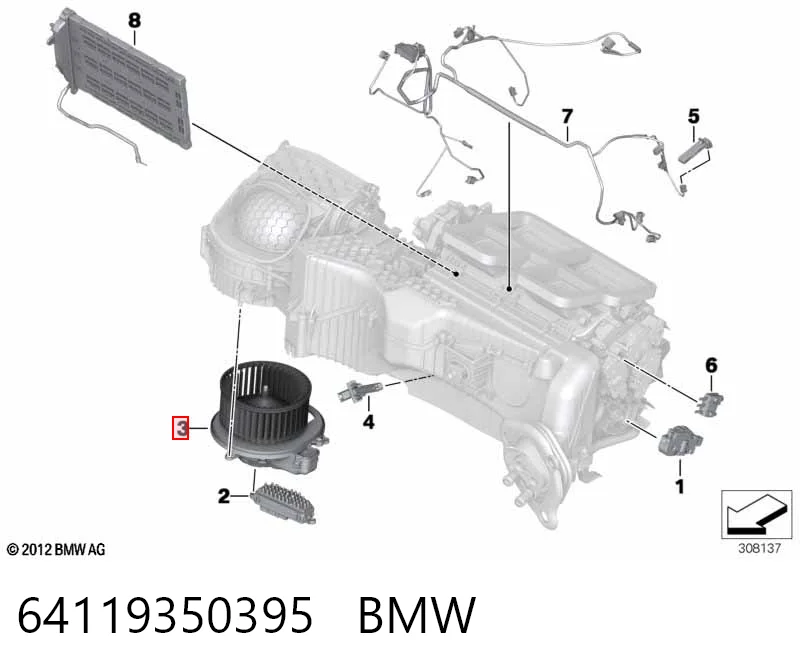 64119350395 BMW Електромотор пічки