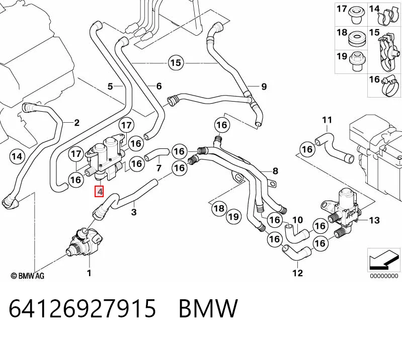 64126927915 BMW Кран пічки (обігрівача)