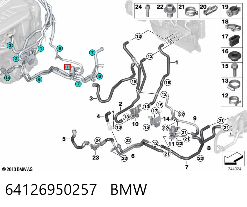 64126950257 BMW Регулюючий клапан охолоджувальної рідини
