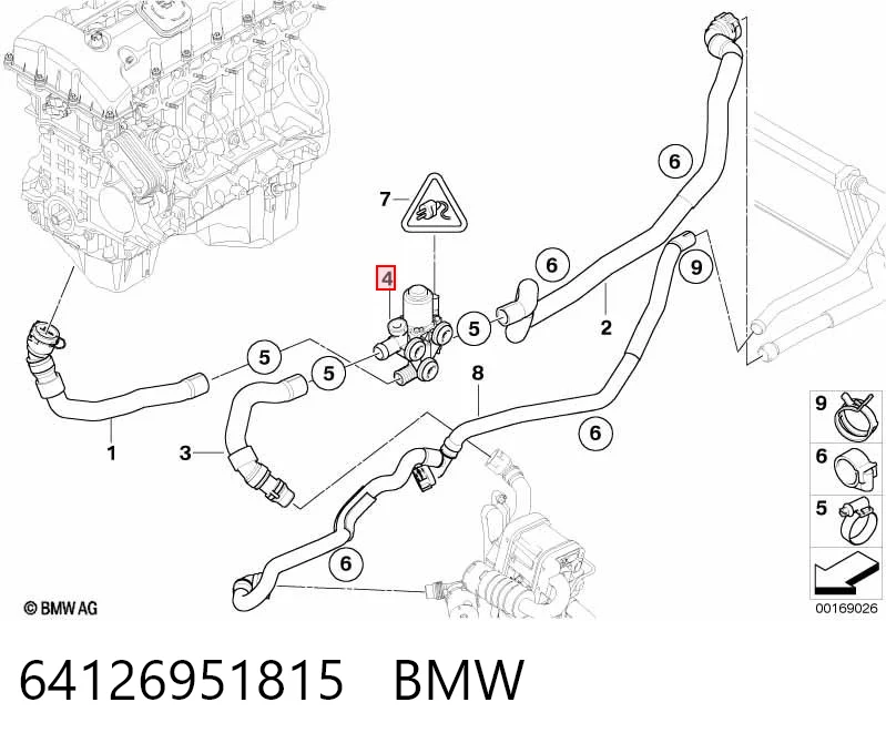 Кран пічки (обігрівача) BMW 3 E90