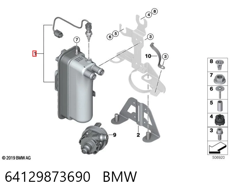 Електропідігрівач охолоджуючої рідини BMW 9873690 ціна, від 202.47 USD