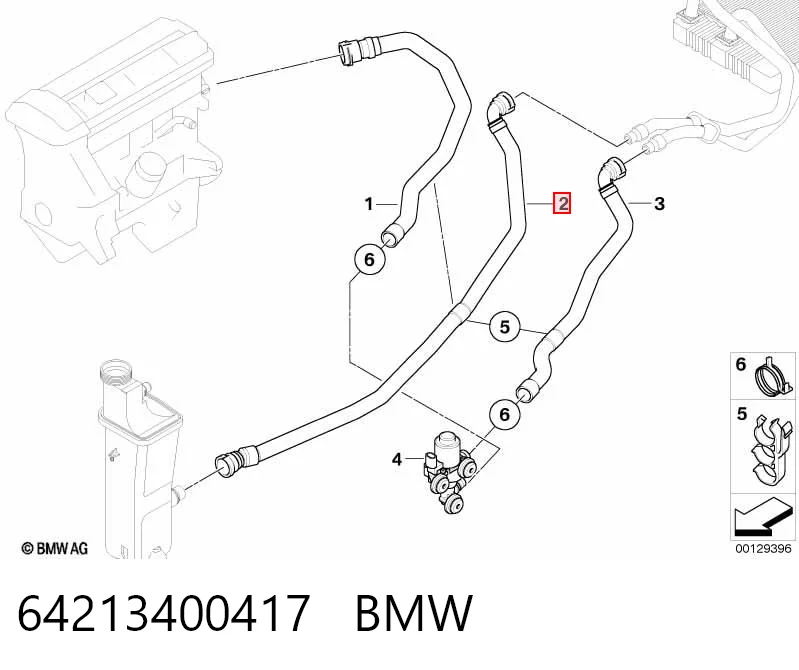 64213400417 BMW Шланг термостата